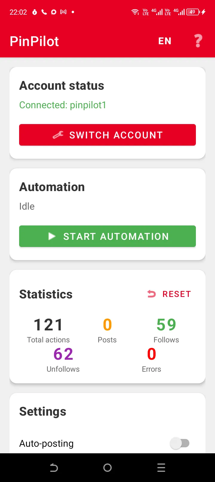 Autopublicación en PinPilot — plantillas de título y descripción con spintax para contenido único en Pinterest