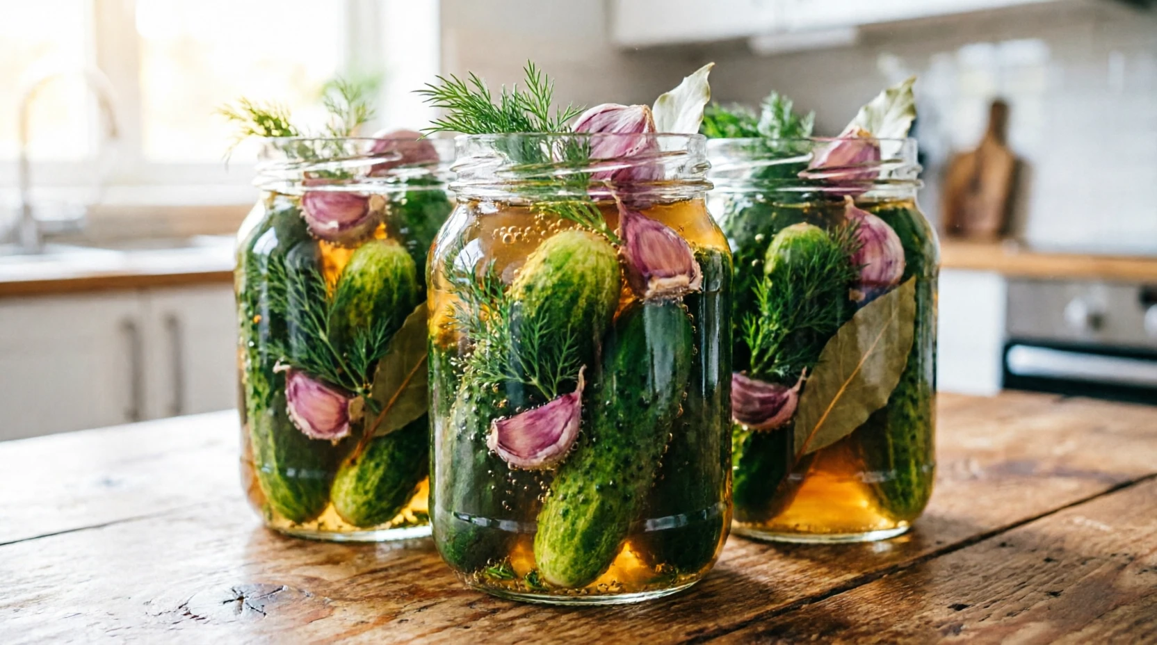 Маринованные огурцы с укропом и чесноком — классическая заготовка на зиму